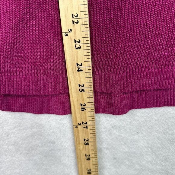 J.Jill Sweater Women MP Pink Linen Blend V-Neck 1/2 Sleeve Pocket Lightweight - Picture 10 of 11